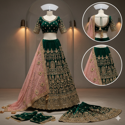 Green bridal dress