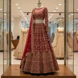 Red bridal dress