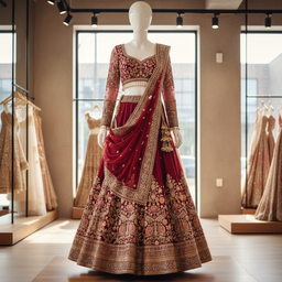 Luxury Red bridal dress