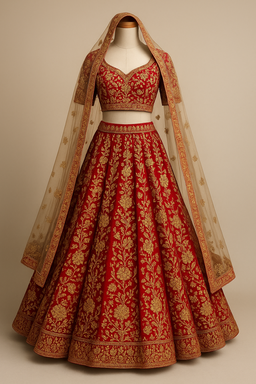 Burgundy Designer bridal dress