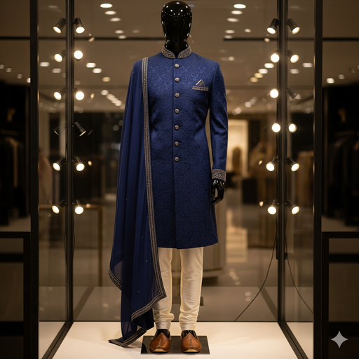 Classic Teal Sherwani