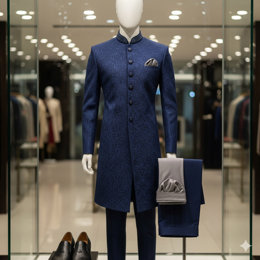 Elegant Indigo Sherwani